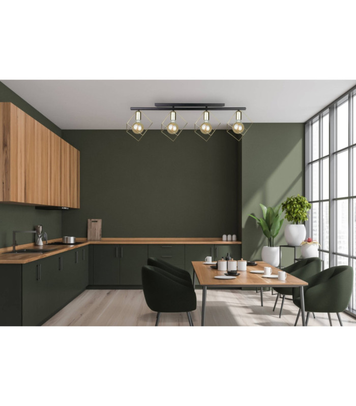 Arnica Ceiling Spotlight Bar Black Gold 4x E27-3