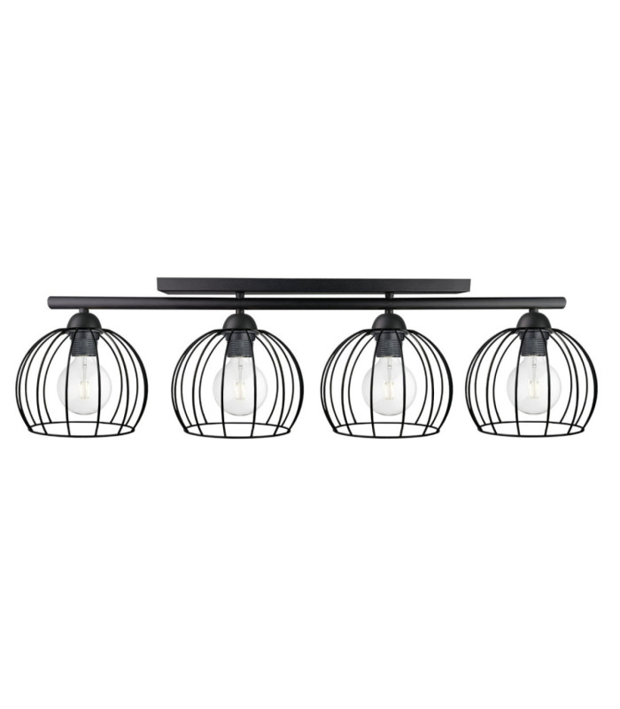 Bacca Ceiling Spotlight Bar Black 4x E27-1