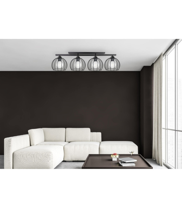 Bacca Ceiling Spotlight Bar Black 4x E27-3