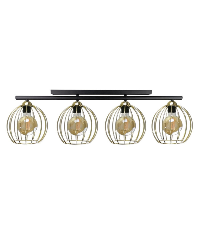 Bacca Ceiling Spotlight Bar Black Gold 4x E27-1