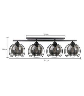 Stigma Ceiling Spotlight Bar Black 4x E27-2