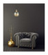 Callisto Slim Pendant Ceiling Light Black Gold Amber Glass Shade 1x E27-3