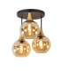 Callisto Shade Cluster Ceiling Light Black Gold Amber Glass Shade 3x E27-1