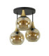 Callisto Shade Cluster Ceiling Light Black Gold Amber Glass Shade 3x E27-2
