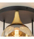 Callisto Shade Cluster Ceiling Light Black Gold Amber Glass Shade 3x E27-4
