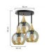 Callisto Shade Cluster Ceiling Light Black Gold Amber Glass Shade 3x E27-6