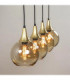 Callisto Bar Pendant Ceiling Light Black Gold Amber Glass Shade 4x E27-3