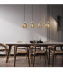Callisto Bar Pendant Ceiling Light Black Gold Amber Glass Shade 4x E27-4