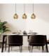 Callisto Bar Pendant Ceiling Light Black Gold Amber Glass Shade 3x E27-5