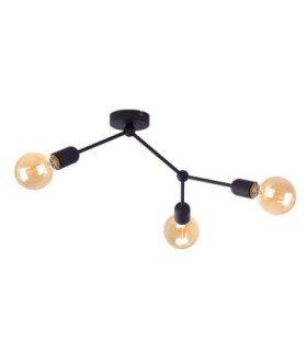 Acro Multi Arm Semi Flush Ceiling Lamp Black 3x E27-1