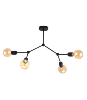 Acro Multi Arm Semi Flush Ceiling Lamp Black 4x E27-1