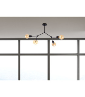 Acro Multi Arm Semi Flush Ceiling Lamp Black 4x E27-2