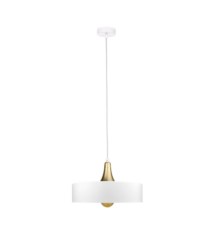 Eos Dome Pendant Ceiling Light White Gold 1x E27-1