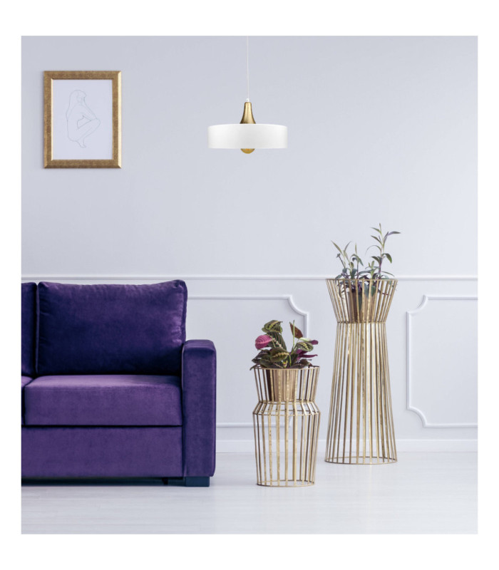 Eos Dome Pendant Ceiling Light White Gold 1x E27-3