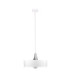 Eos Dome Pendant Ceiling Light White Silver 1x E27-1