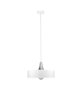Eos Dome Pendant Ceiling Light White Silver 1x E27-1