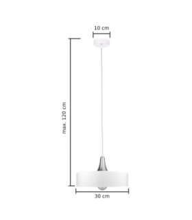 Eos Dome Pendant Ceiling Light White Silver 1x E27-2