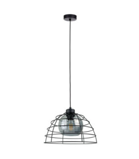 Idago Wire Frame Pendant Ceiling Light Black 1x E27-1