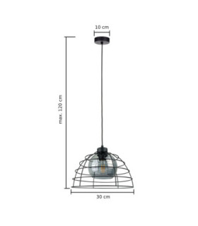Idago Wire Frame Pendant Ceiling Light Black 1x E27-2