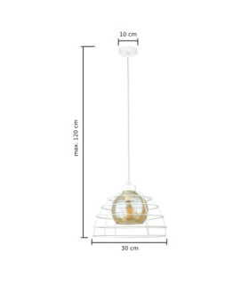Idago Wire Frame Pendant Ceiling Light White 1x E27-2