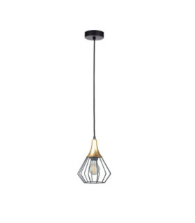 Selene Wire Frame Pendant Ceiling Light Black Gold 1x E27-1