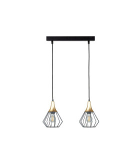 Selene Bar Pendant Ceiling Light Black Gold 2x E27-1