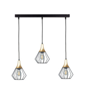 Selene Bar Pendant Ceiling Light Black Gold 3x E27-1