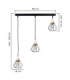 Selene Bar Pendant Ceiling Light Black Gold 3x E27-2
