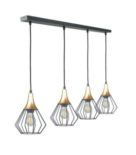 Selene Bar Pendant Ceiling Light Black Gold 4x E27-1