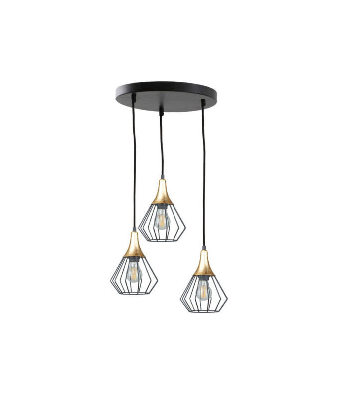 Selene Cluster Pendant Ceiling Light Black Gold 3x E27-1