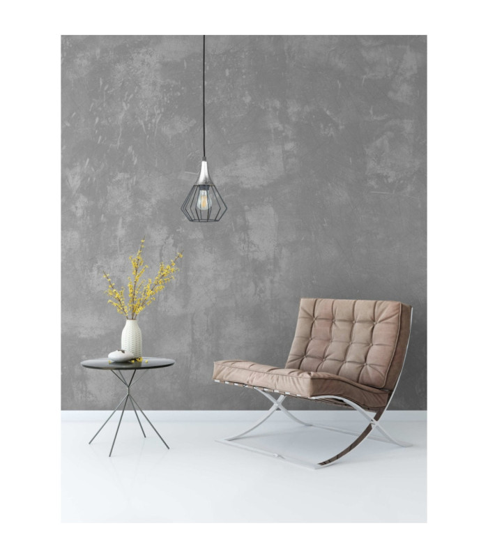 Selene Wire Frame Pendant Ceiling Light Black Silver 1x E27-3