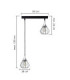Selene Bar Pendant Ceiling Light Black Silver 2x E27-2