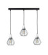 Selene Bar Pendant Ceiling Light Black Silver 3x E27-1