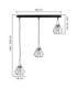 Selene Bar Pendant Ceiling Light Black Silver 3x E27-2
