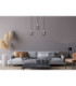 Selene Bar Pendant Ceiling Light Black Silver 3x E27-3