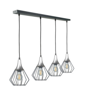 Selene Bar Pendant Ceiling Light Black Silver 4x E27-1