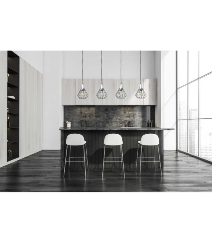 Selene Bar Pendant Ceiling Light Black Silver 4x E27-3