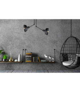 Hermes Semi Flush Ceiling Light Black 2x E27-2