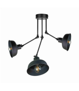Hermes Semi Flush Ceiling Light Black 3x E27-1