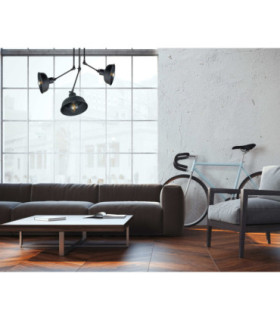 Hermes Semi Flush Ceiling Light Black 3x E27-2