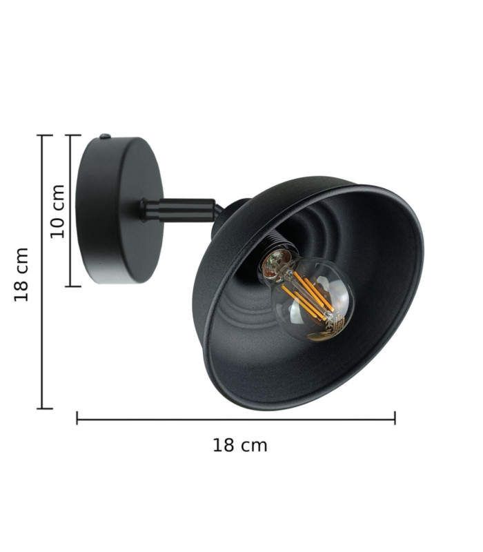 Faun Single Spotlight Black 1x E27-3