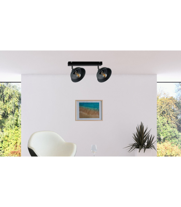 Faun Twin Ceiling Spotlight Black 2x E27-3