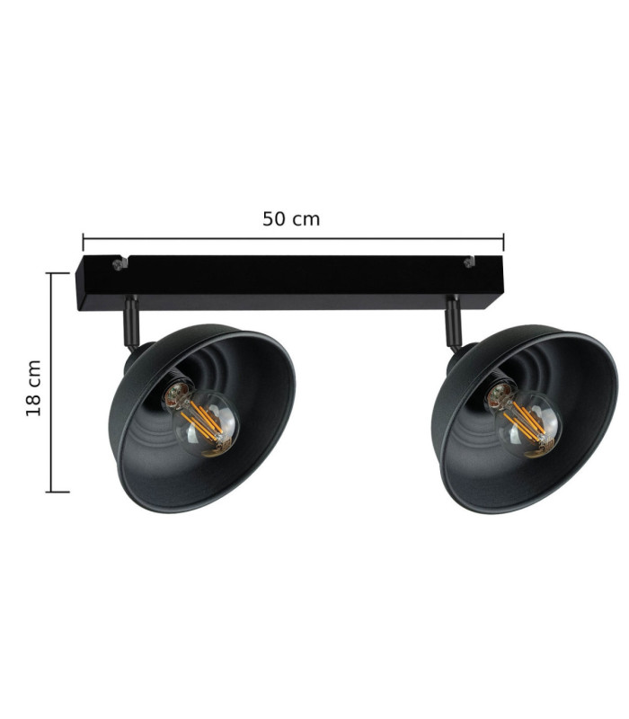 Faun Twin Ceiling Spotlight Black 2x E27-4