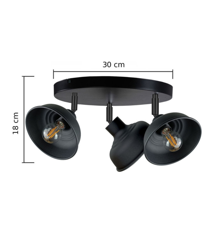 Faun Ceiling Spotlight Clusters Black 3x E27-3