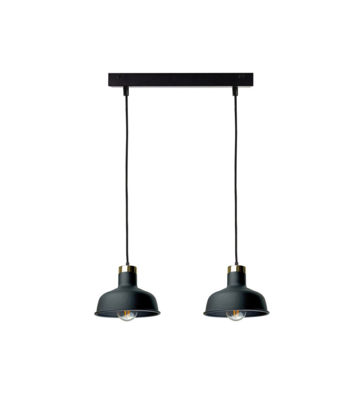 Hebe Bar Pendant Ceiling Light Black Gold 2x E27-1