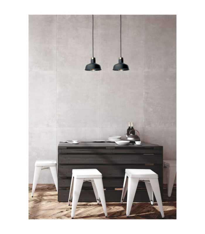 Hebe Bar Pendant Ceiling Light Black Gold 2x E27-2