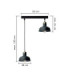 Hebe Bar Pendant Ceiling Light Black Gold 2x E27-3