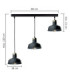 Hebe Bar Pendant Ceiling Light Black Gold 3x E27-3