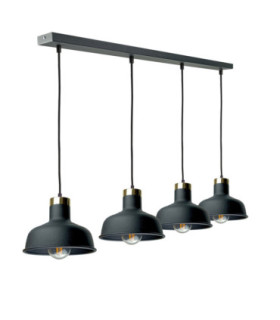 Hebe Bar Pendant Ceiling Light Black Gold 4x E27-1