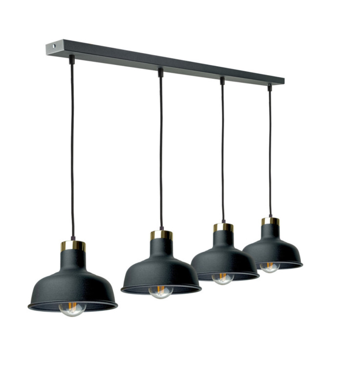 Hebe Bar Pendant Ceiling Light Black Gold 4x E27-1